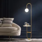 مصباح أرضي - معدن - ذهبي - 185 × 40 سم